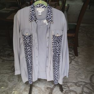 Womens Diane Gilman blouse with matching tank top